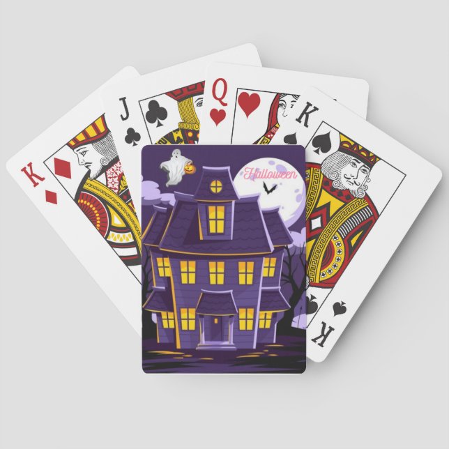 Halloween gammalt slott casinokort (Baksidan)