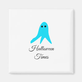 Halloween gånger blå spökklocka, handdragen fil magnet