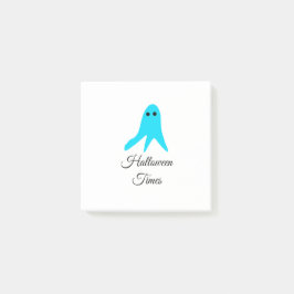 Halloween gånger blå spökklocka, handdragen fil post-it block