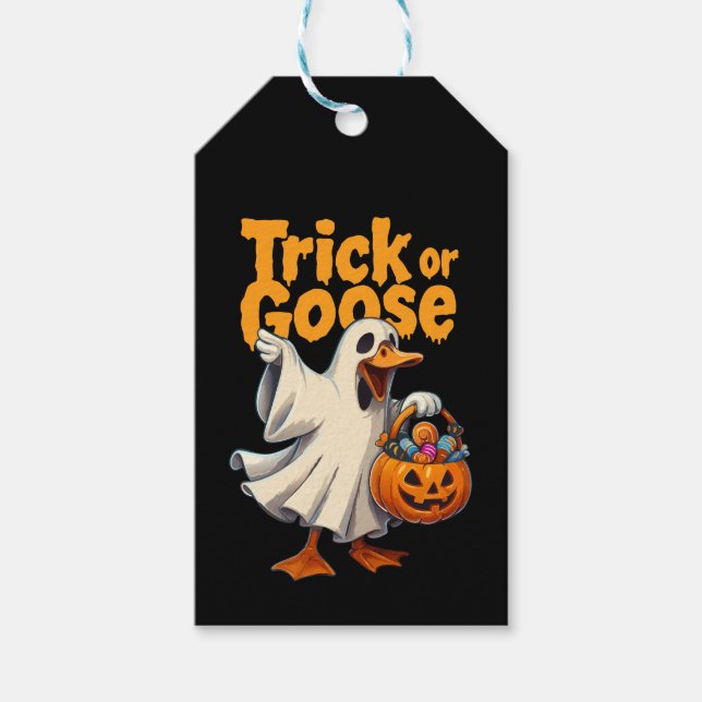 Halloween-gås bus eller gås presentetikett (Framsidan)