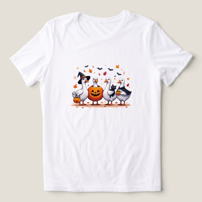 Halloween-gåva, Goose-garanti, Halloween Ghost-gåv T Shirt (Design Framsida)