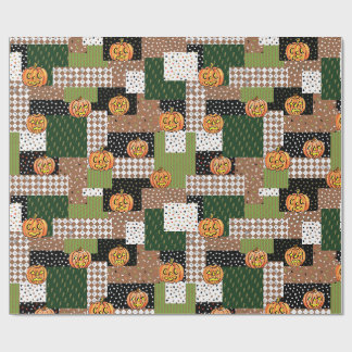 Halloween-gåva som omsluter pappert lappverk presentpapper