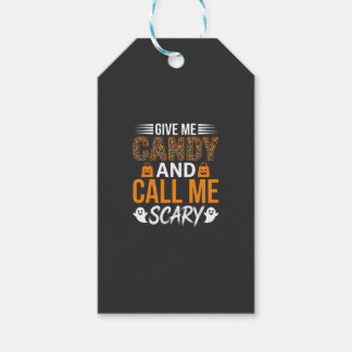 Halloween Ge Mig Godis och Kalla Mig Skräckinjagan Presentetikett