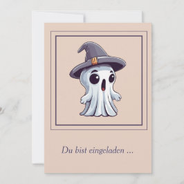 Halloween: Geist mit Hut - Inbjudningar