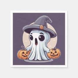 Halloween: Geist mit Kürbissen -  Pappersservett