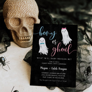 Halloween-Gender-inbjudan Booy eller Ghoul Inbjudningar