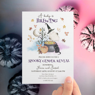Halloween Gender Reveal Baby brinner Inbjudningar