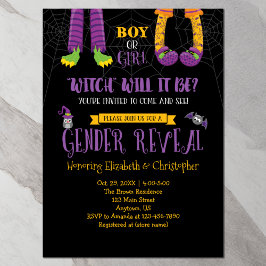 Halloween Gender Reveal Baby Shower Inbjudningar