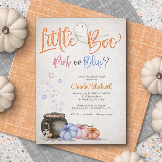 Halloween Gender Reveal Baby Shower Inbjudningar (Skapare uppladdad)