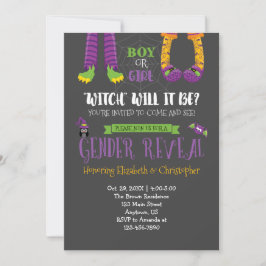 Halloween Gender Reveal Baby Shower Inbjudningar