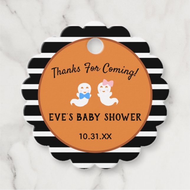 Halloween Gender Reveal, Boo-y eller Ghoul Gåvor Etiketter (Framsida)