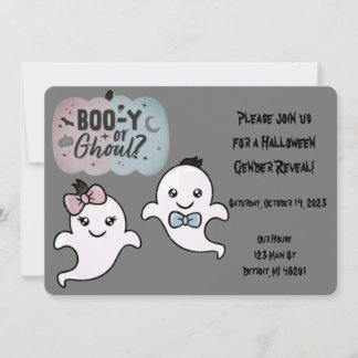 Halloween - Gender Reveal Inbjudningar
