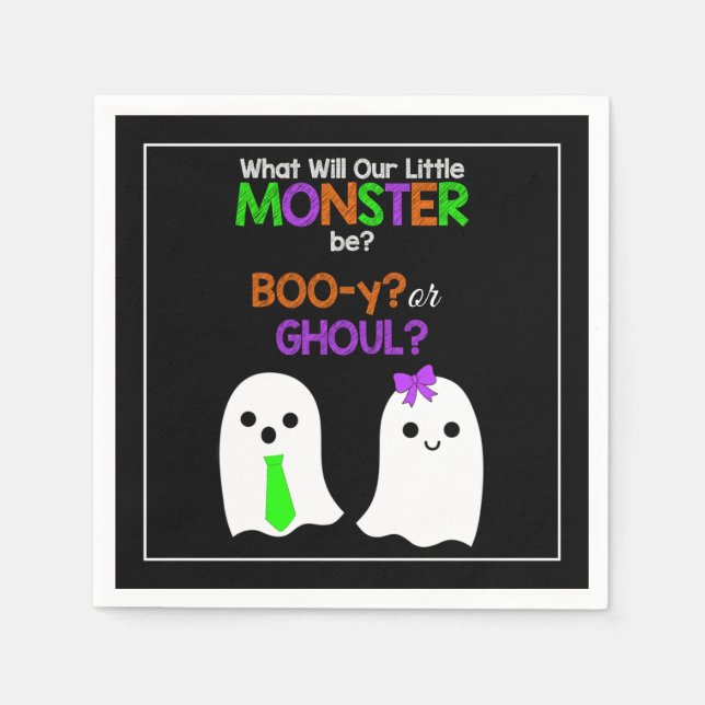 Halloween Gender Reveal Papper Napkins Pappersservett (Framsidan)