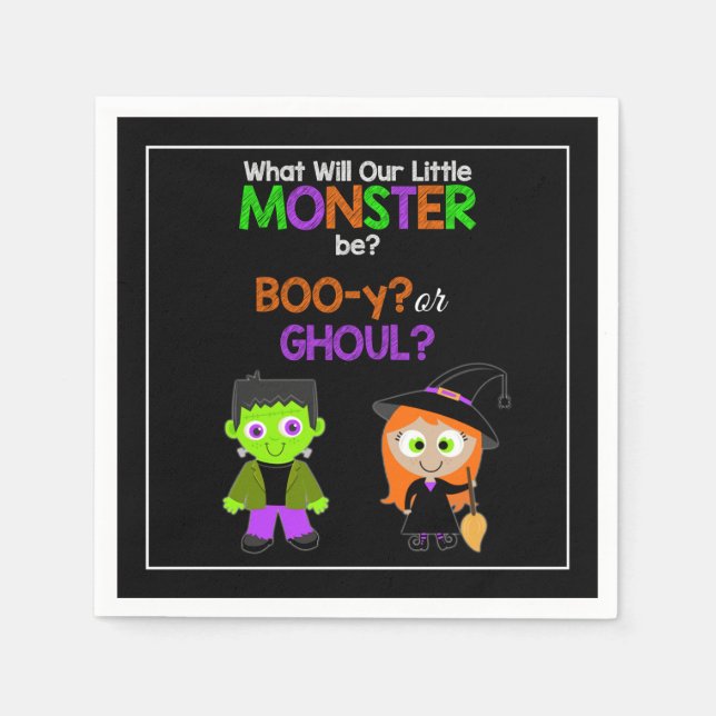 Halloween Gender Reveal Papper Napkins Pappersservett (Framsidan)