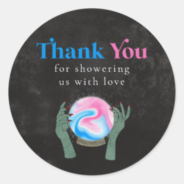 Halloween Gender Reveal Party Runt Klistermärke