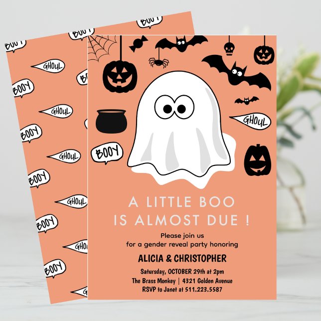 Halloween-Genderna visar inbjudan Ghost (Halloween-Gender-reveal-invitation-Ghost-1)