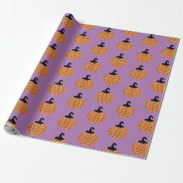 Halloween Geometrisk Pumpa Ränder Mönster Presentpapper