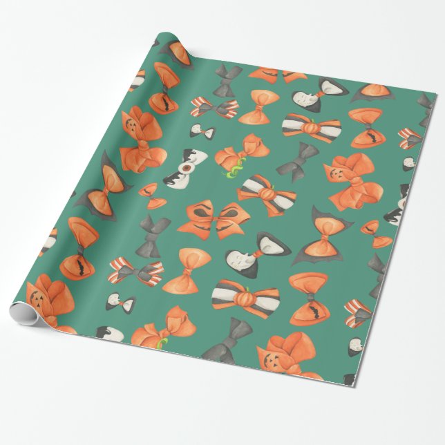 Halloween ger orange och svart presentpapper (Utrullad)