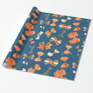 Halloween ger orange och svart presentpapper