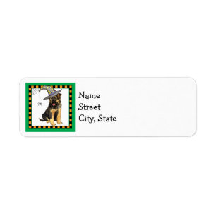 Halloween German Shepherd Label Returadress Etikett