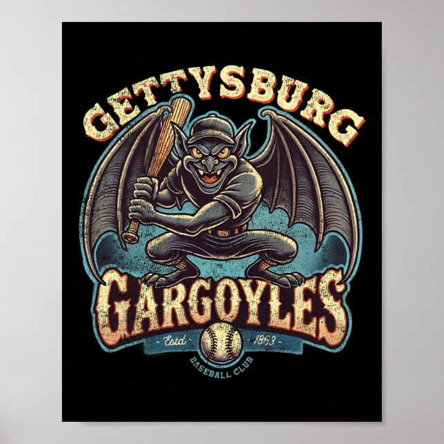 Halloween Gettsyburg Gargoyles Minor League Baseba Poster (Framsidan)
