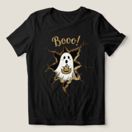 Halloween Gheost Fals Glitter T Shirt