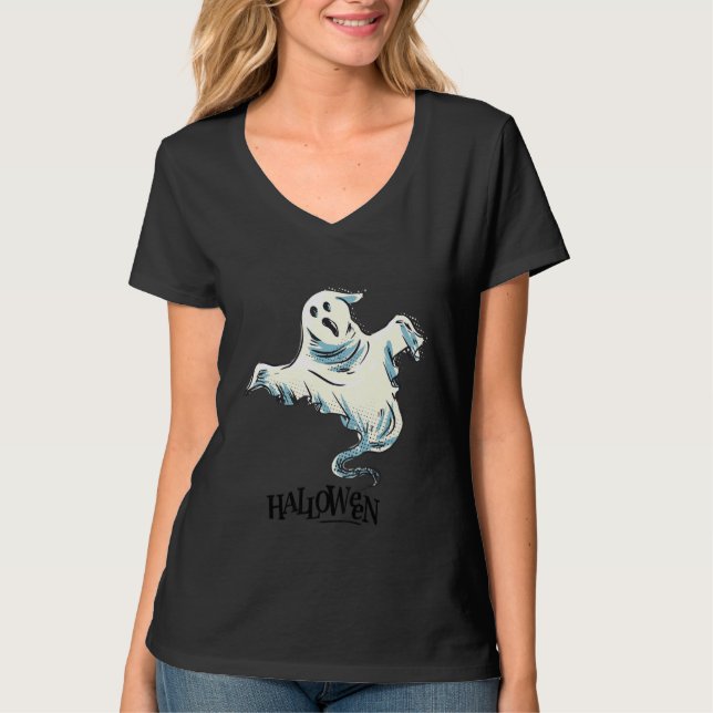 Halloween Ghodyster Phantom Sckary-utseende fin T Shirt (Framsida)