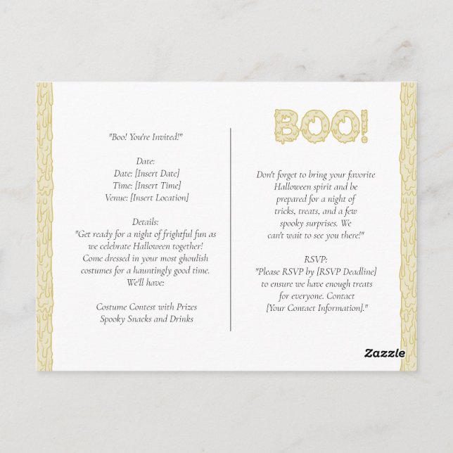 Halloween Ghoräkning Vykort (Baksida)