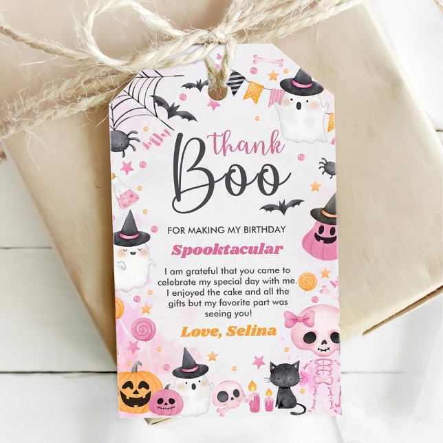 Halloween Ghost 1:a Birthday Party Presentetikett (Skapare uppladdad)