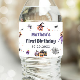 Halloween Ghost 1:a Birthday Party Vattenflaskor Etikett