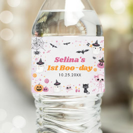 Halloween Ghost 1:a Birthday Party Vattenflaskor Etikett