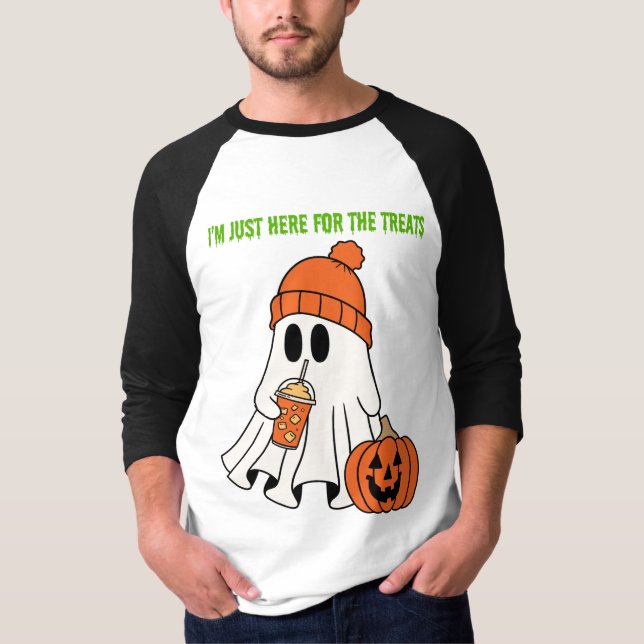 Halloween Ghost 3/4 Sleeve Shirt T (Framsida)