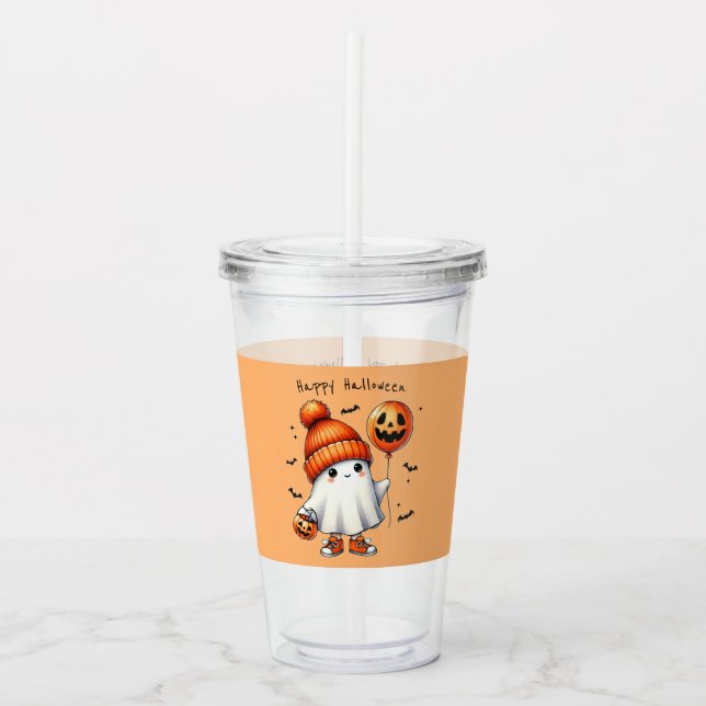 Halloween Ghost Acrylic Tumbler Take Away Mugg (Framsida)