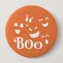 Halloween Ghost Ansikte Orange och White Button Pi Knapp