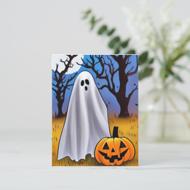 Halloween Ghost Anteckningskort (Stående Fram)