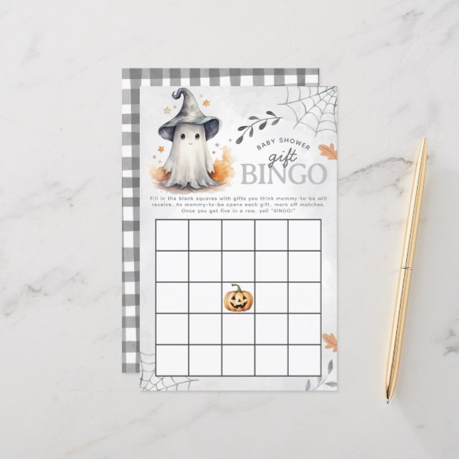 Halloween Ghost Baby Shower Bingo Game (Fram/Back In Situ)