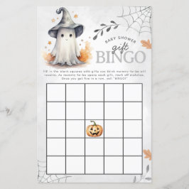 Halloween Ghost Baby Shower Bingo Game