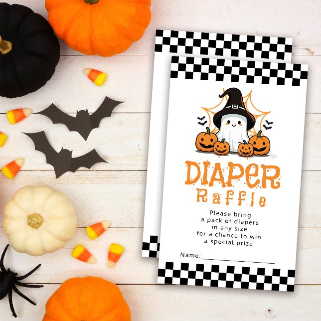 Halloween Ghost Baby Shower Diaper Raffle Tilläggskort (Skapare uppladdad)