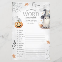 Halloween Ghost Baby Shower Ord Scramble Game