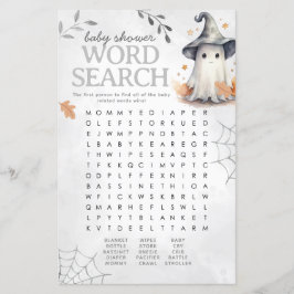 Halloween Ghost Baby Shower Ord Search-spel