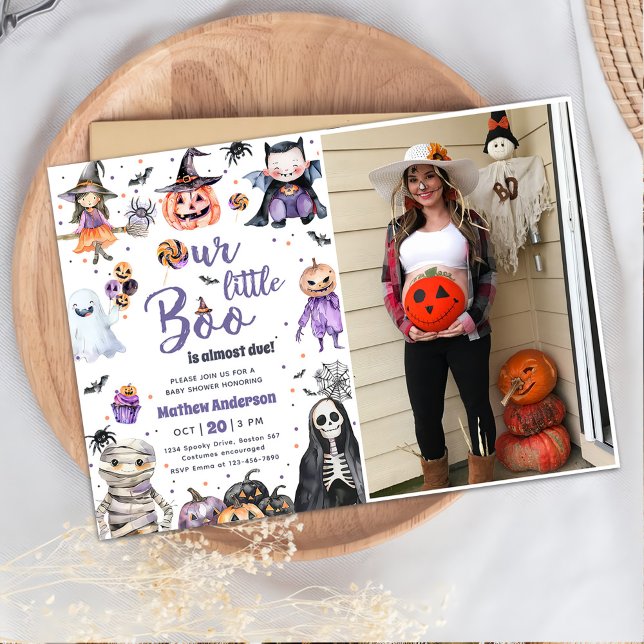Halloween Ghost Baby Shower Party Photo Inbjudningar (Skapare uppladdad)