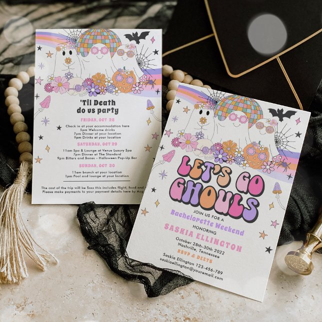 Halloween Ghost Bachelorette Låt oss Go Ghouls Inbjudningar (Skapare uppladdad)