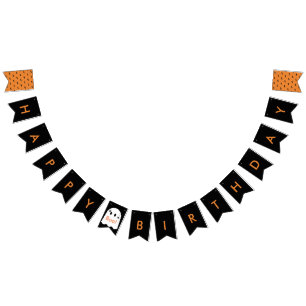 Halloween Ghost Birthday Banner Bunting Flaggor
