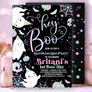 Halloween Ghost Birthday bjudande Party Hej Boo Inbjudningar