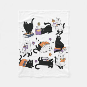 Halloween Ghost Black Cat Reading Bok Costume Fleecefilt