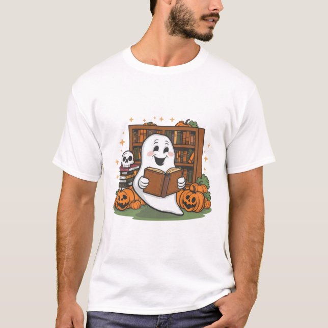 Halloween Ghost Bok Älskare Shirt T (Framsida)
