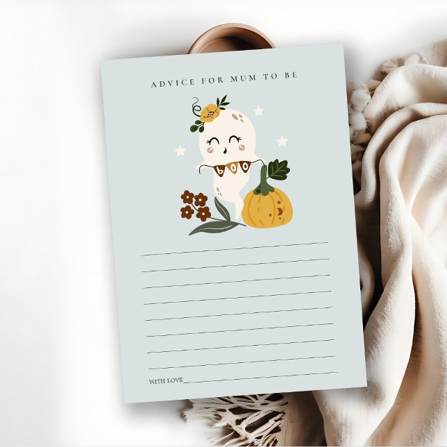 Halloween Ghost Boo Advice for Morsa Baby Shower Tilläggskort (Skapare uppladdad)