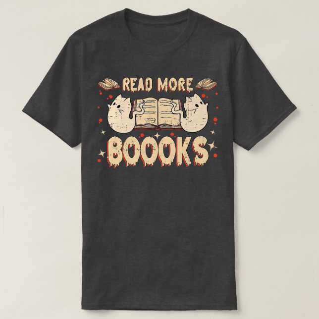 Halloween Ghost Boo Bokar Read Boooks Librarian C T Shirt (Design framsida)