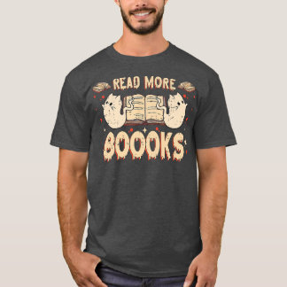 Halloween Ghost Boo Bokar Read Boooks Librarian C T Shirt