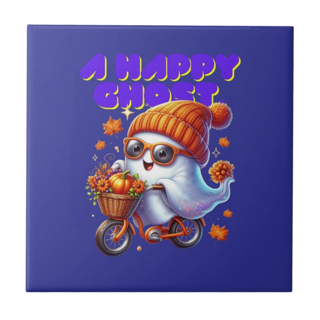 Halloween Ghost Boo Ceramic Tile Kakelplatta (Framsidan)
